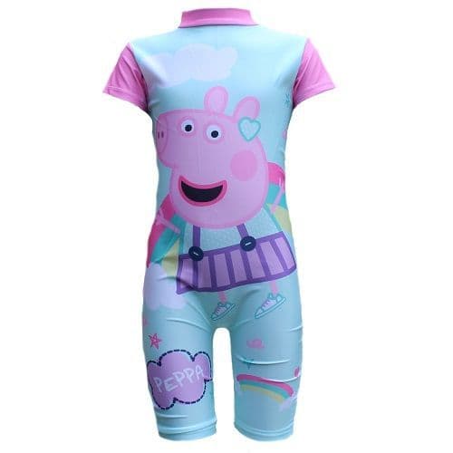 Peppa Pig Girls UV Sunsuit – UPF 50+ Sun Protection Swimwear for Kids | 2-6 Years