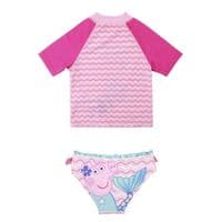 Peppa Pig Mermaid Two-Piece Girls Swimming Costume Pink Toddler Swimwear 18m-4 Years