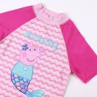 Peppa Pig Mermaid Two-Piece Girls Swimming Costume Pink Toddler Swimwear 18m-4 Years