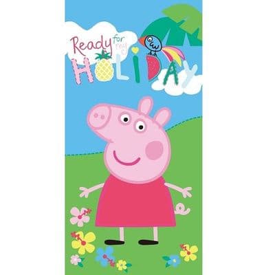 Peppa Pig Ready For My Holiday Kids Beach Towel Cotton