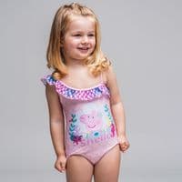 Peppa Pig Shello One-Piece Pink  Girls Swimming Costume 1-2 yrs to 5-6 yrs