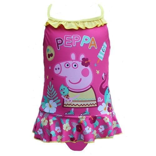 Peppa Pig Tropical Dark Pink One-Piece Girls Swimsuit | 2-3 yrs to 5-6 yrs