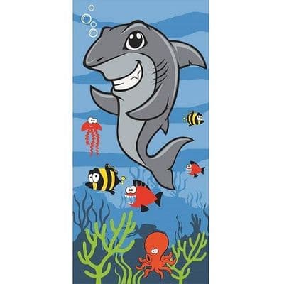 Shark Beach Towel for Kids – 100% Cotton, Soft & Absorbent | Kidz Swimmers