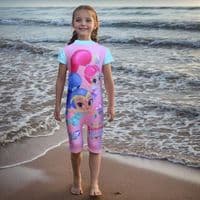 Shimmer & Shine Girls Sunsuit UPF 50+ | Kids UV Swimwear 2–6 yrs