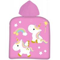 Toddler Hooded Towel Unicorn Pink Cotton Kids Poncho Towel 1-3 yrs