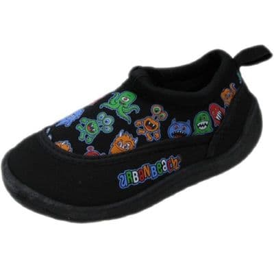 Urban Beach Kids Boys  Water Shoes Little Monsters Aqua Beach Shoes Black