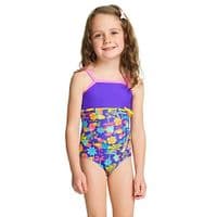 Zoggs Girls Jungle Fun Classicback Swimsuit | Kids Swimwear 2-6 yrs