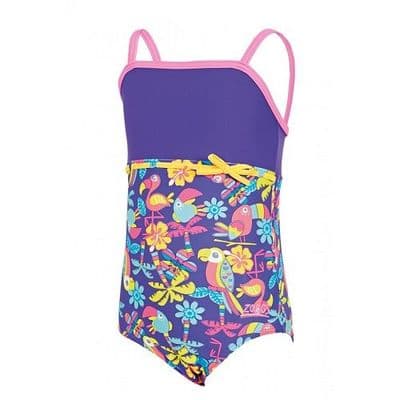 Zoggs Girls Jungle Fun Classicback Swimsuit | Kids Swimwear 2–6 yrs