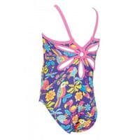 Zoggs Girls Jungle Fun Yaroomba Floral Swimsuit | Kids Swimwear 3-6 yrs