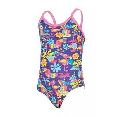 Zoggs Girls Jungle Fun Yaroomba Floral Swimsuit | Kids Swimwear 3–6 yrs