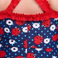 Zoggs Girls Ladybug Ruffle X-Back Swimsuit | Kids Swimwear 3-4 yrs