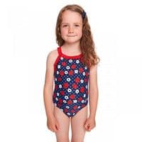 Zoggs Girls Ladybug Ruffle X-Back Swimsuit | Kids Swimwear 3-4 yrs