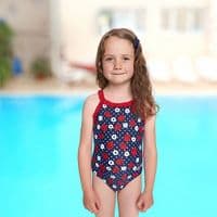 Zoggs Girls Ladybug Ruffle X-Back Swimsuit | Kids Swimwear 3-4 yrs