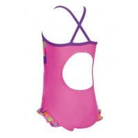 Zoggs Girls Starcheck Frill V-Neck Swimsuit | Kids Swimwear 3-6 yrs