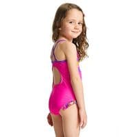 Zoggs Girls Starcheck Frill V-Neck Swimsuit | Kids Swimwear 3-6 yrs