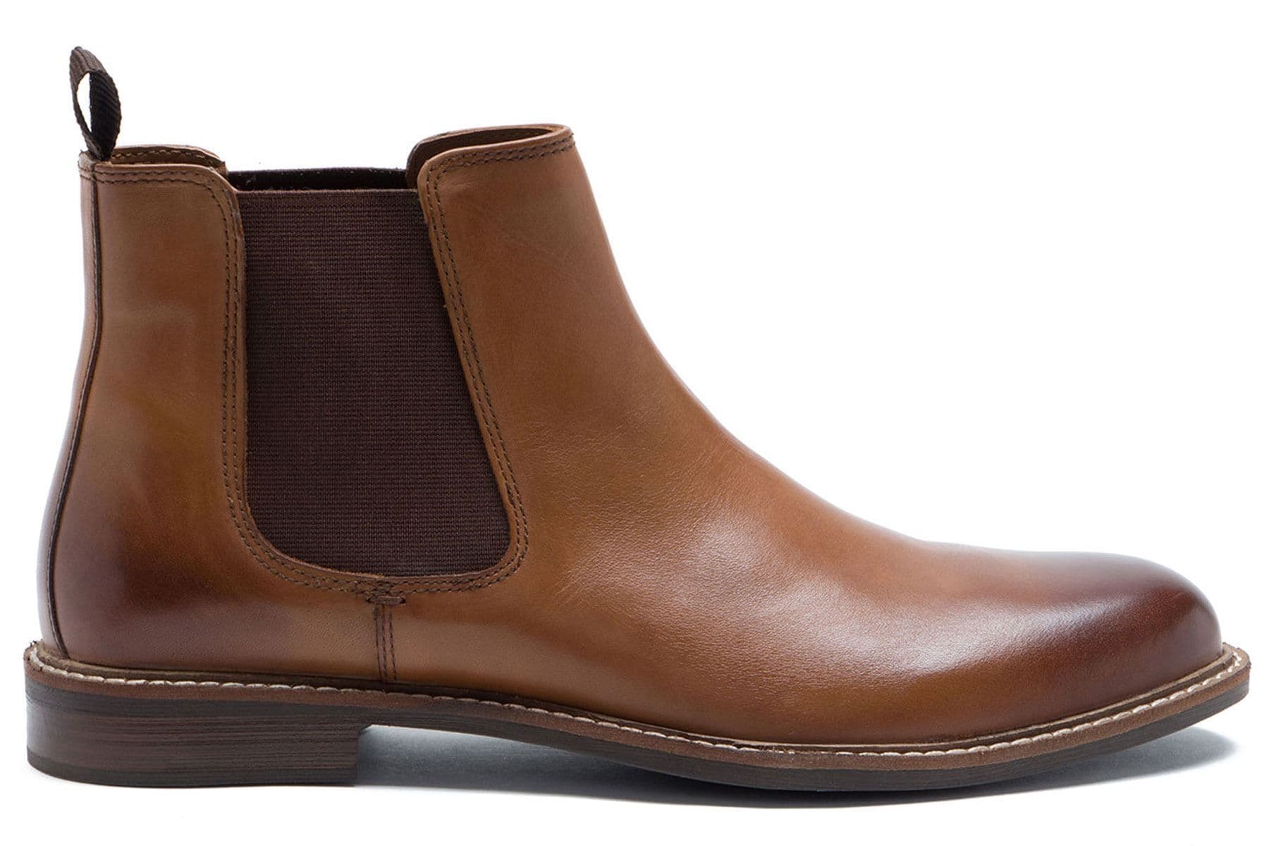 Red Tape Bateman Mens Leather Chelsea Boots with Target Sole Tan
