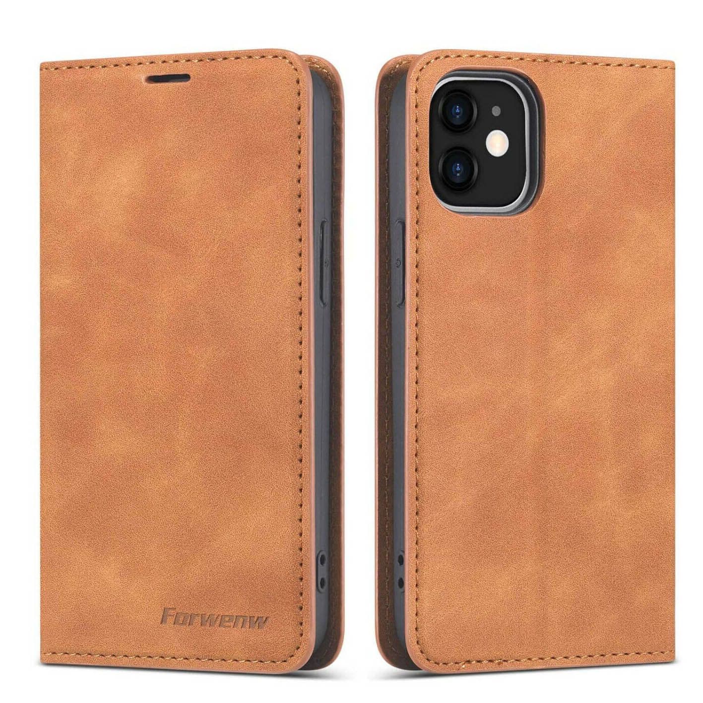 iPhone Folio Flip Case - Brown - iPhone 14