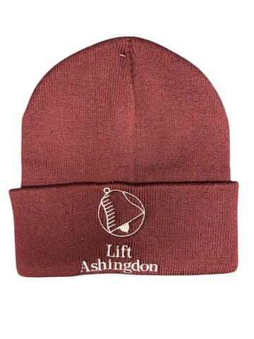 Ashingdo- Maroon ski hat with logo