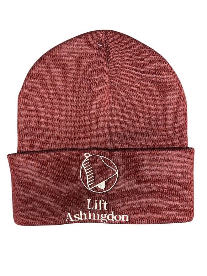 Ashingdon- Maroon ski hat with logo