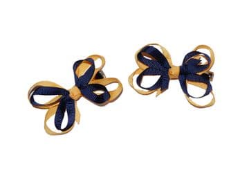 Bow Clips - NAVY/GOLD