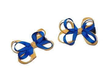 Bow Clips - ROYAL/GOLD