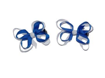Bow Clips - ROYAL/WHITE