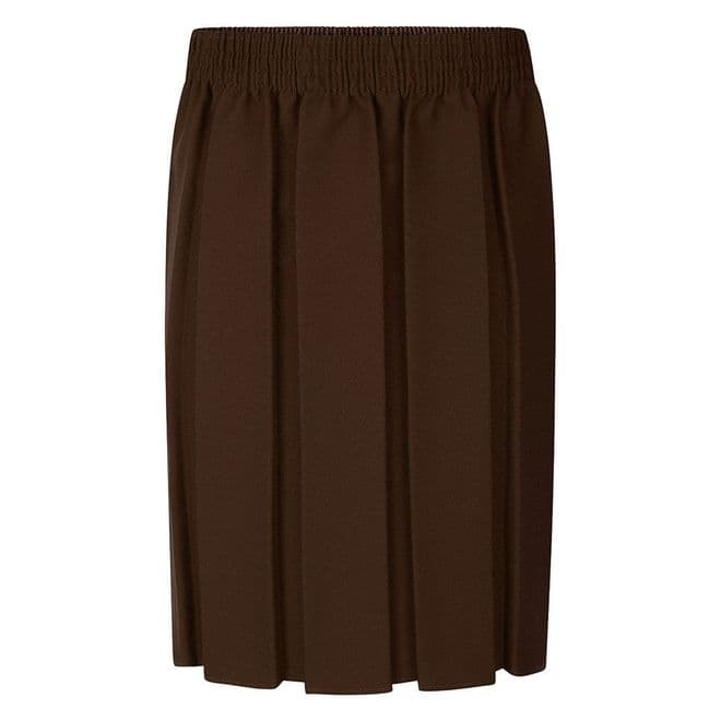 Box Pleat Skirt - GS3002 - BROWN