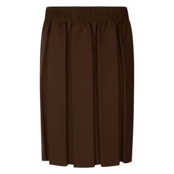 Box Pleat Skirt - GS3002 - BROWN