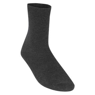 Boys Smooth Knit Ankle Socks - Five Pair Pack - BS3194 - GREY