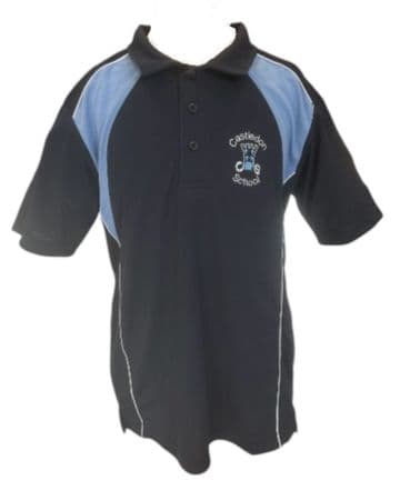 Castledon Pe Sport top with logo - ZR20 Sky/Navy