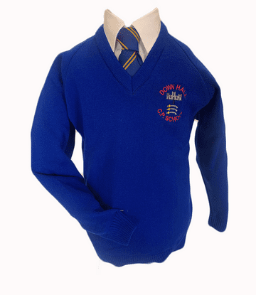 Down Hall V-Neck Knitted Jumper - Royal