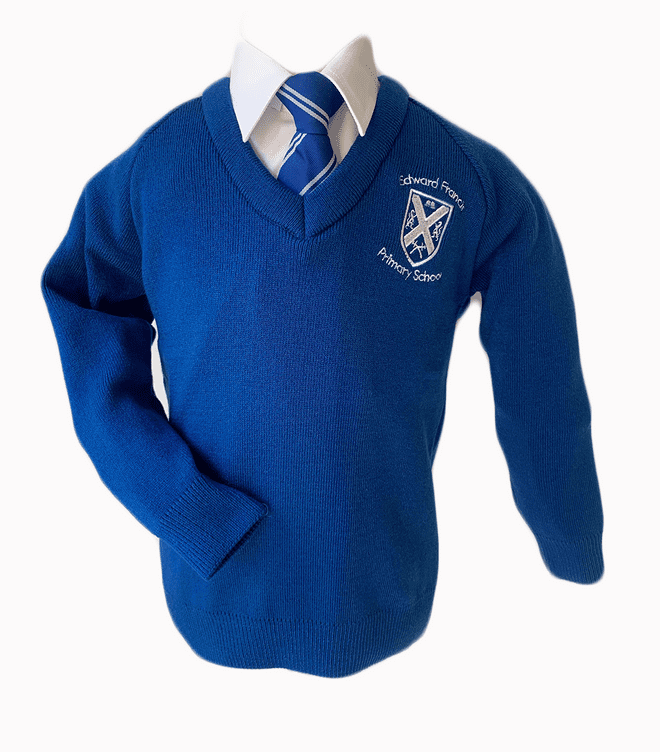 Edward Francis V-Neck Knitted Jumper - Royal