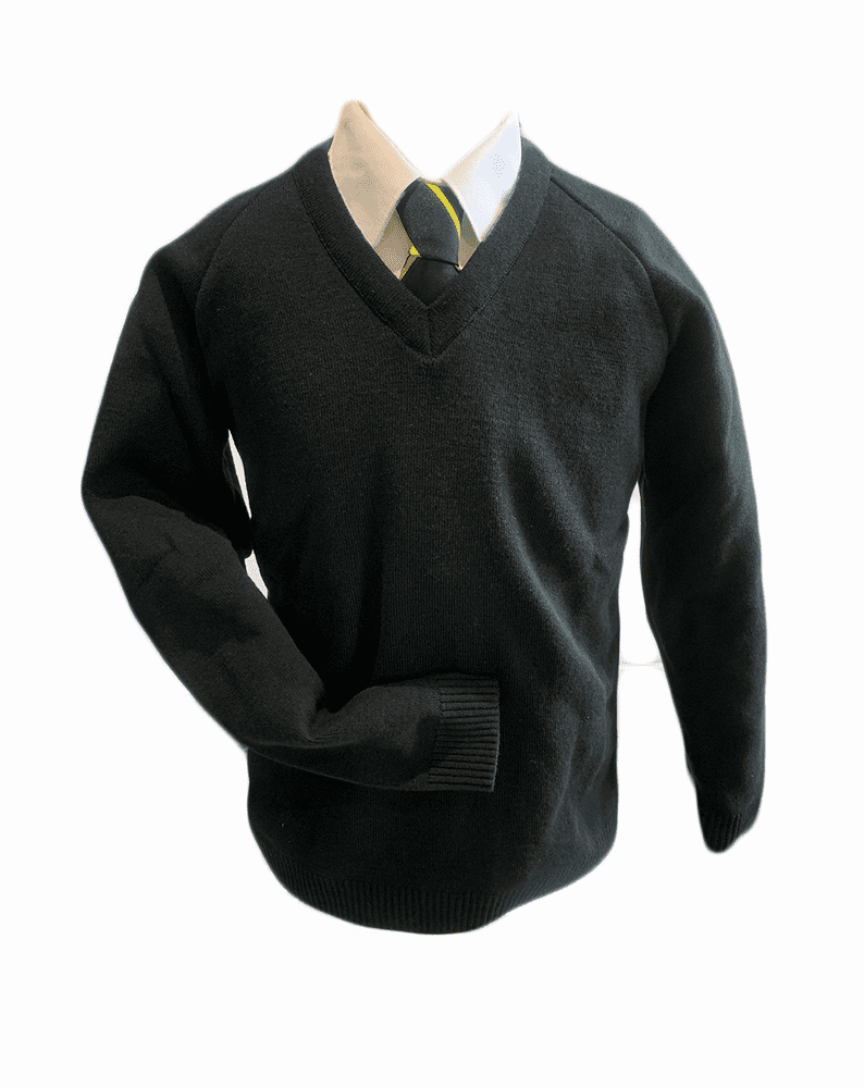 V neck black jumper school on sale