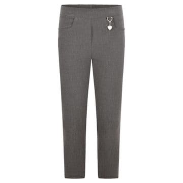Girls Stretch Heart Trousers - GB3039 - GREY