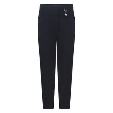 Girls Stretch Heart Trousers - GB3039 - NAVY