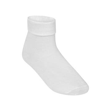 Girls Turnover Socks - Three Pair Pack - GS3198 - WHITE
