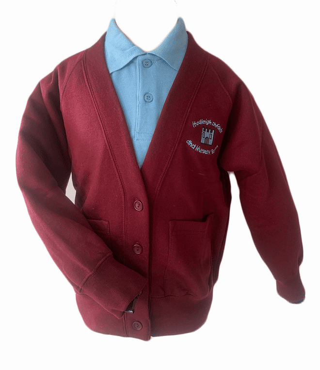Hadleigh Infant Sweat Cardigan - MAROON