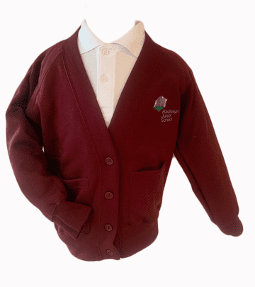 Hadleigh Junior Sweat Cardigan - Maroon