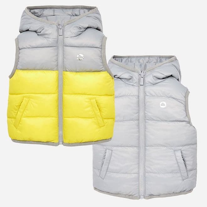 Mayoral     2460 .       Reversible Vest Acid Yellow .  Available Sizes   12/24/36 M .