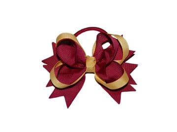 Pony Big Bow - MAROON/GOLD