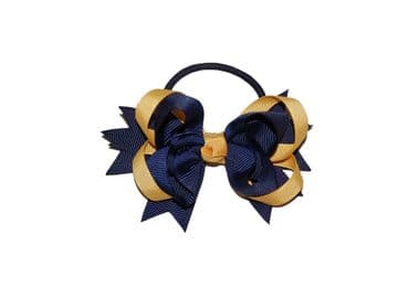 Pony Big Bow - NAVY/GOLD