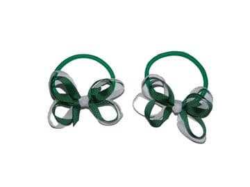 Pony Elastic Bows - GREEN/WHITE