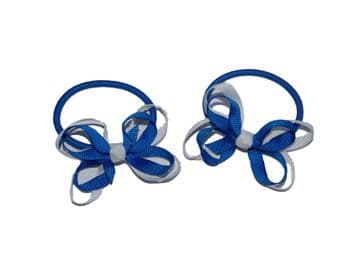Pony Elastic Bows - ROYAL/WHITE