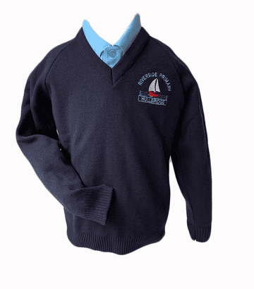 Riverside V-Neck Knitted Jumper - Acrylic Mix - Navy