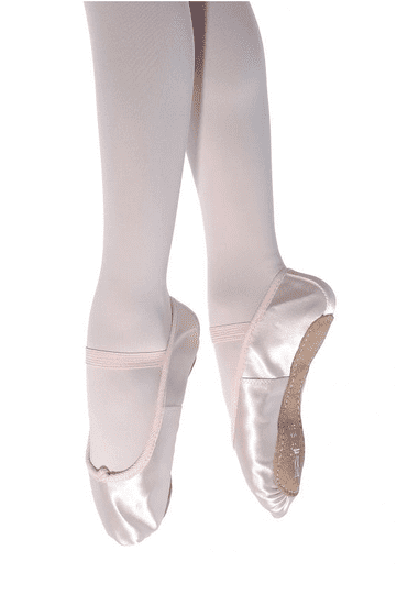 Roch Valley Full Sole Premium Satin Ballet Shoes Pink, White