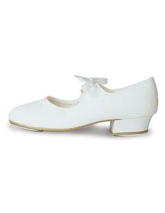 Roch Valley Low Heeled Canvas Tap Shoe LHC White, Black.