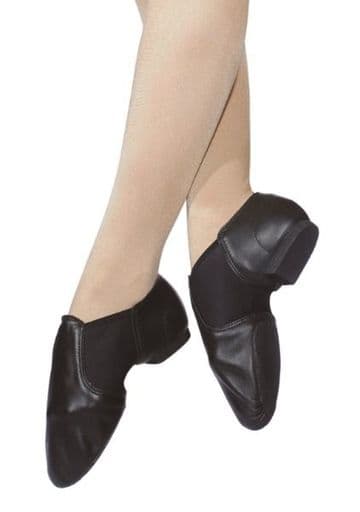 Roch Valley Neo elastic slip on ,Split sole Jazz shoe, black
