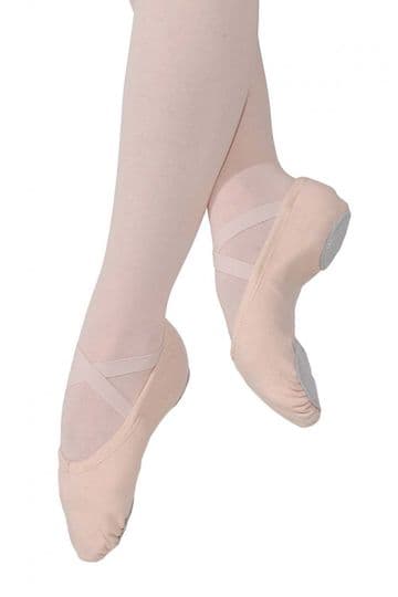 Roch Valley Stretch Split Sole Canvas Ballet Shoes Pink & Black