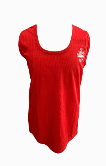 Southend Boys Athletic Vest - TUSCANY - SCARLET