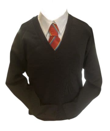 St Thomas More V -neck jumper Magicfit - 50/50 Cotton/Acrylic -Black